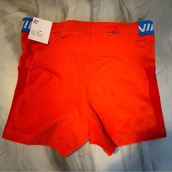 NWT New NIKE PRO Tight Fit 3” Training Shorts Dark Orange Red Blue M - Picture 2 of 6
